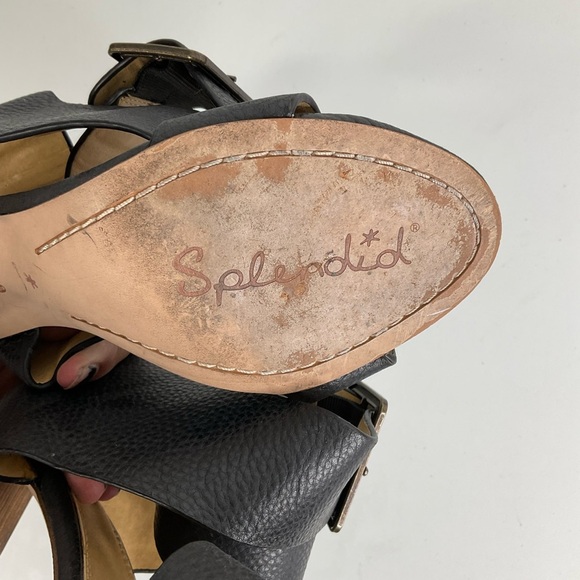 Splendid Black Ankle Strap Block Heel Sandals Size 6.5 - Picture 7 of 8